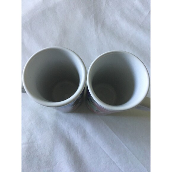 GANZ Vintage LIBBY'S GARDEN 2 Espresso Cappuccino Ceramic Cups Flower Design 5oz - Picture 3 of 4